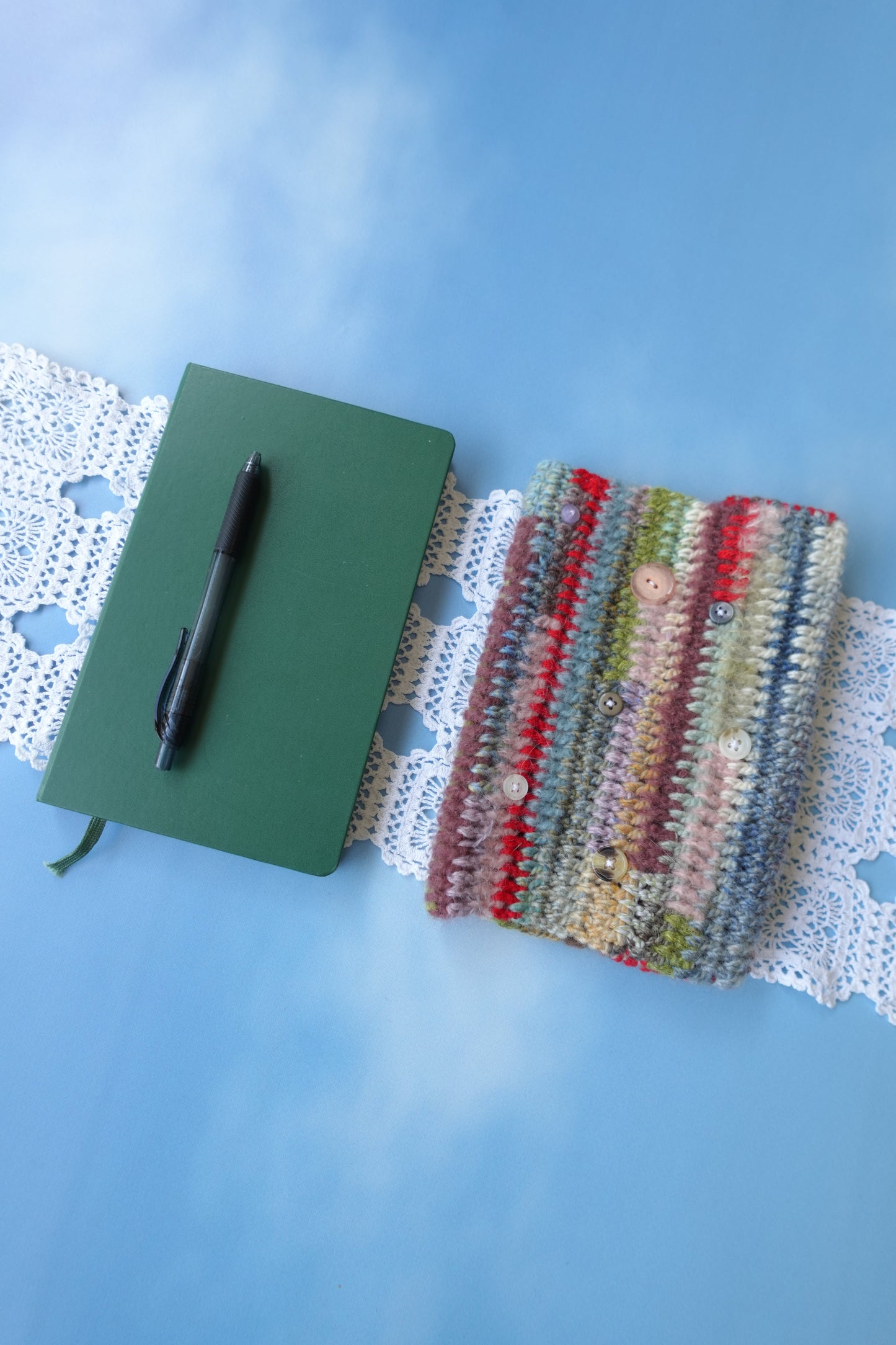 A5 Crochet Book Cover with Buttons