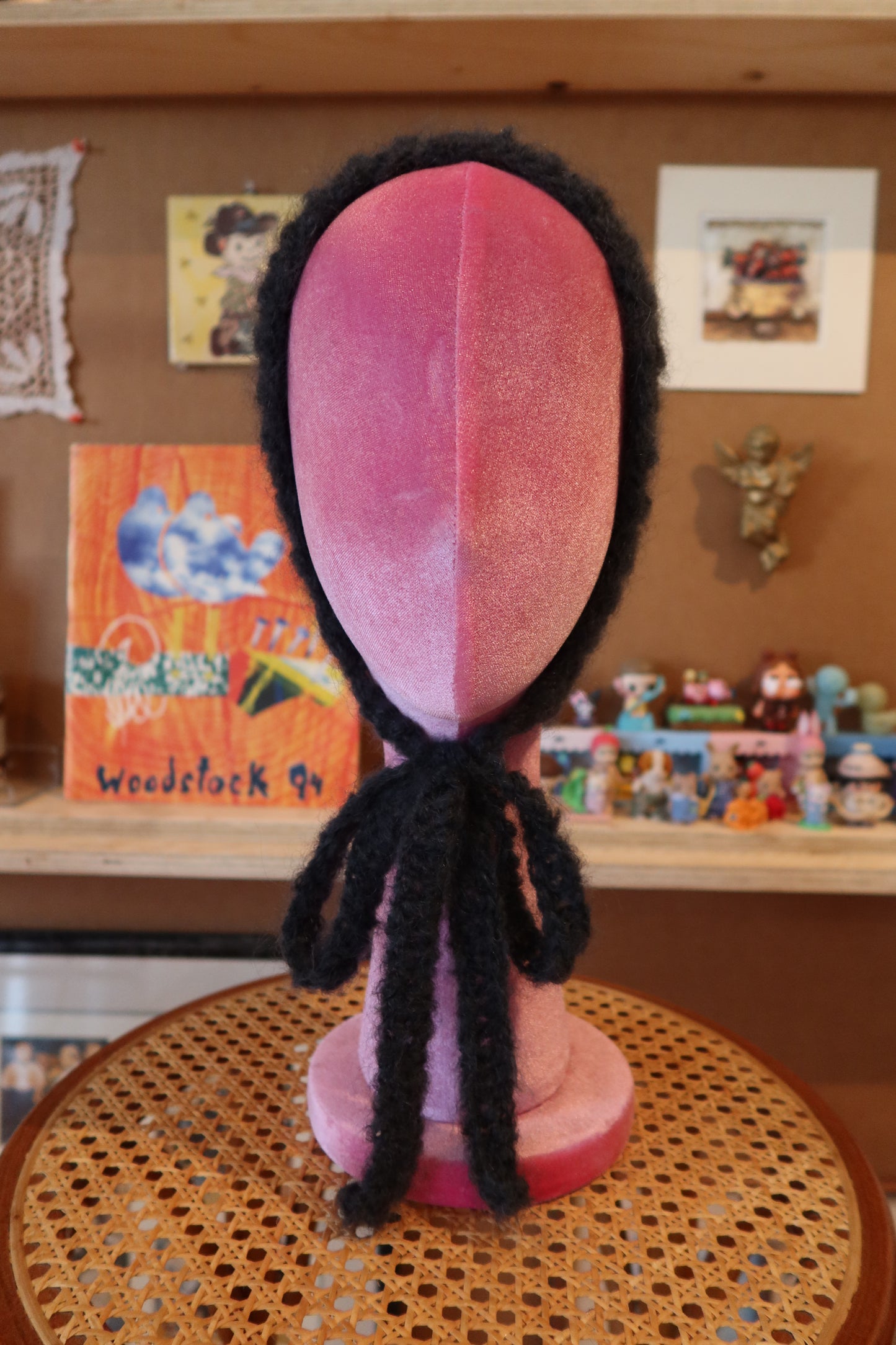 Mohair Bowtie Bonnet Charcoal Grey