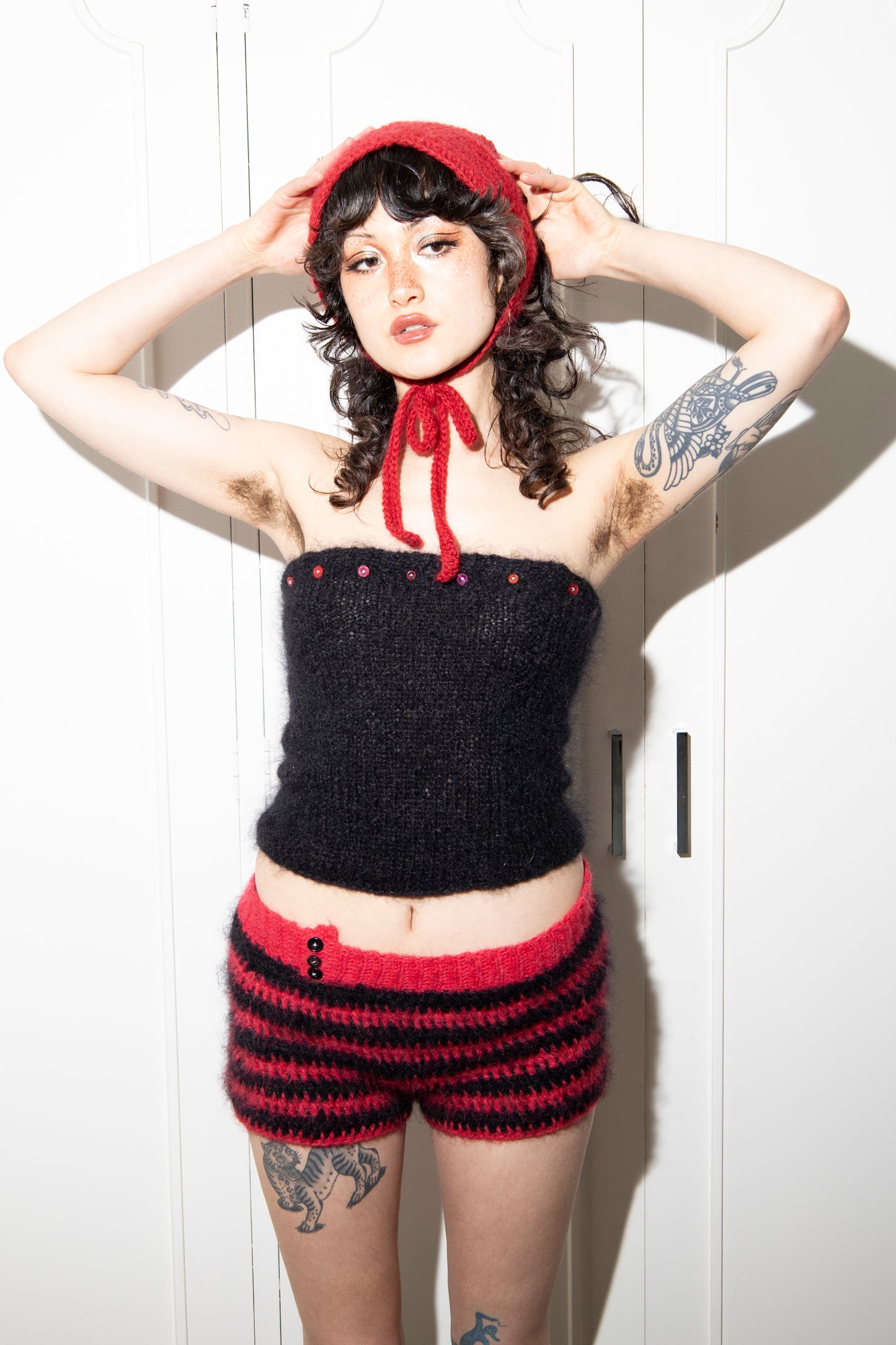 Micro Mini Stripe Mohair Shorts