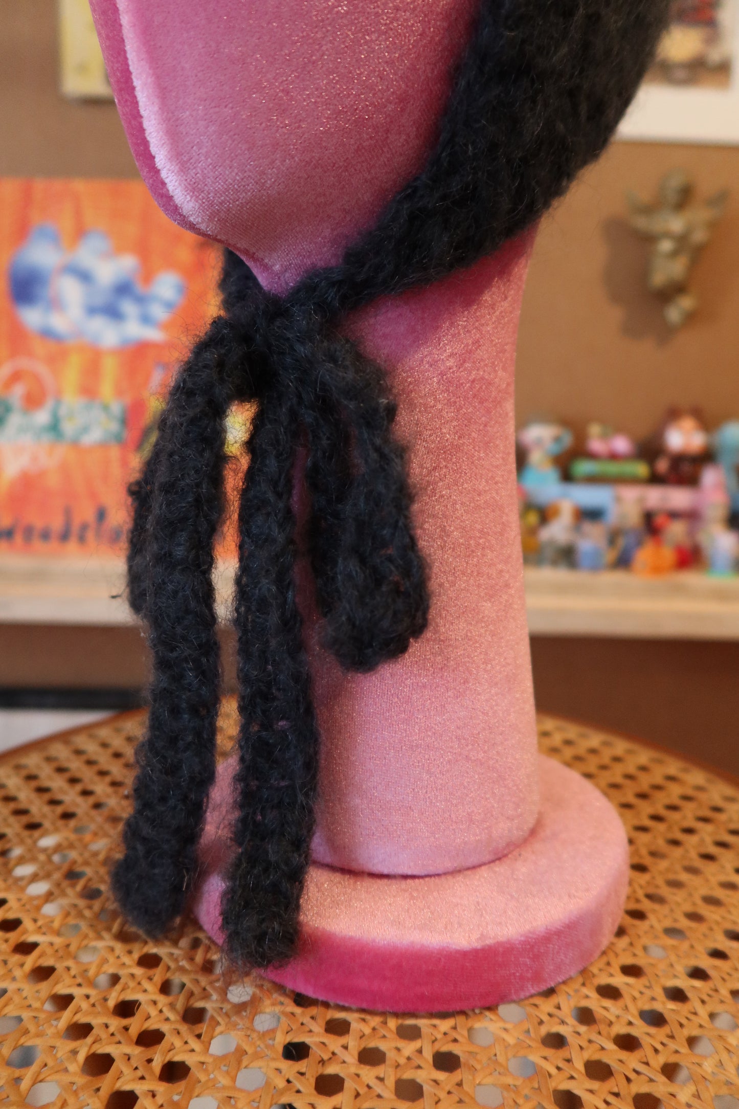 Mohair Bowtie Bonnet Charcoal Grey