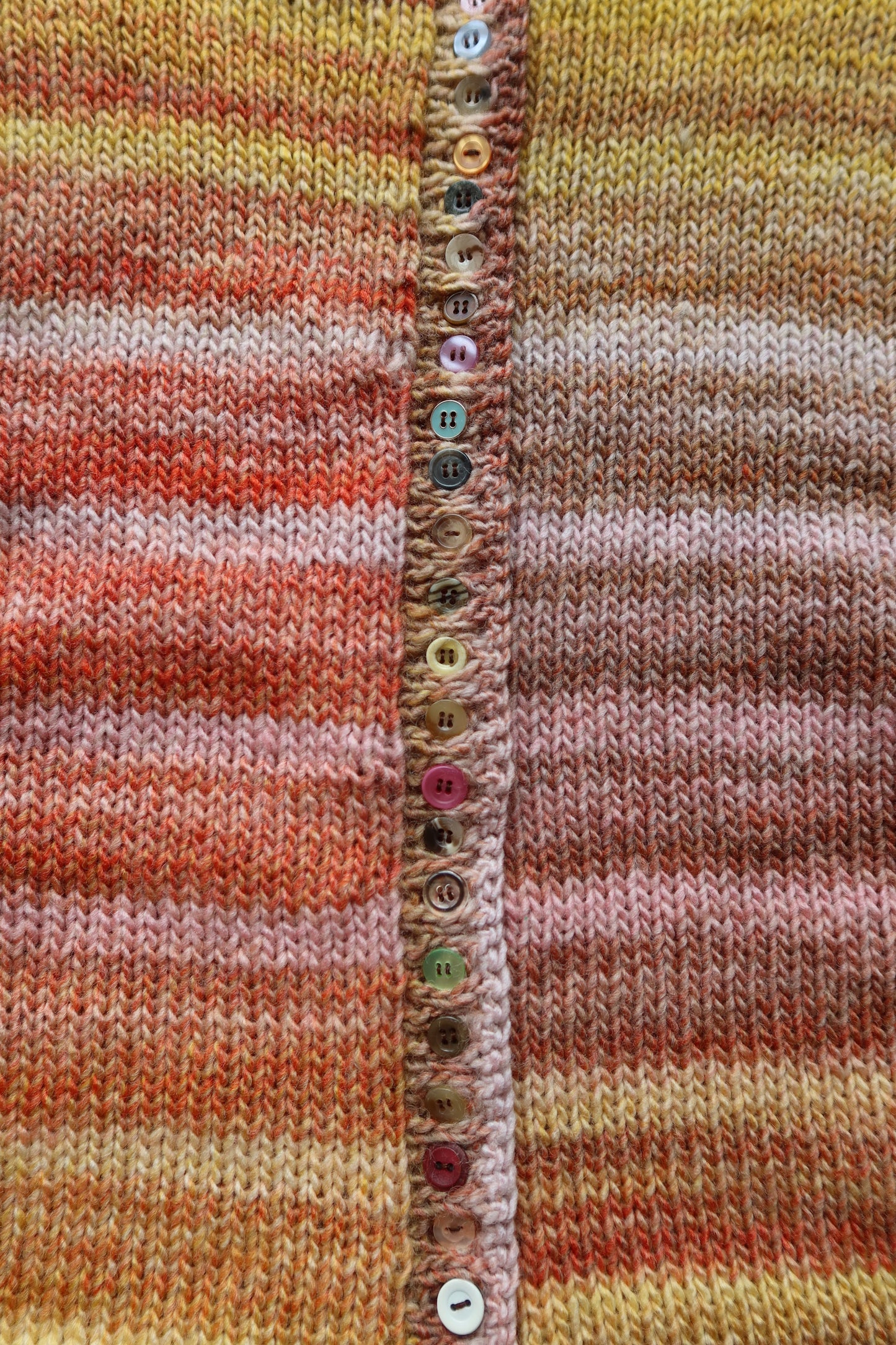 Pink & Yellow Gradient Knit Vest with Buttons
