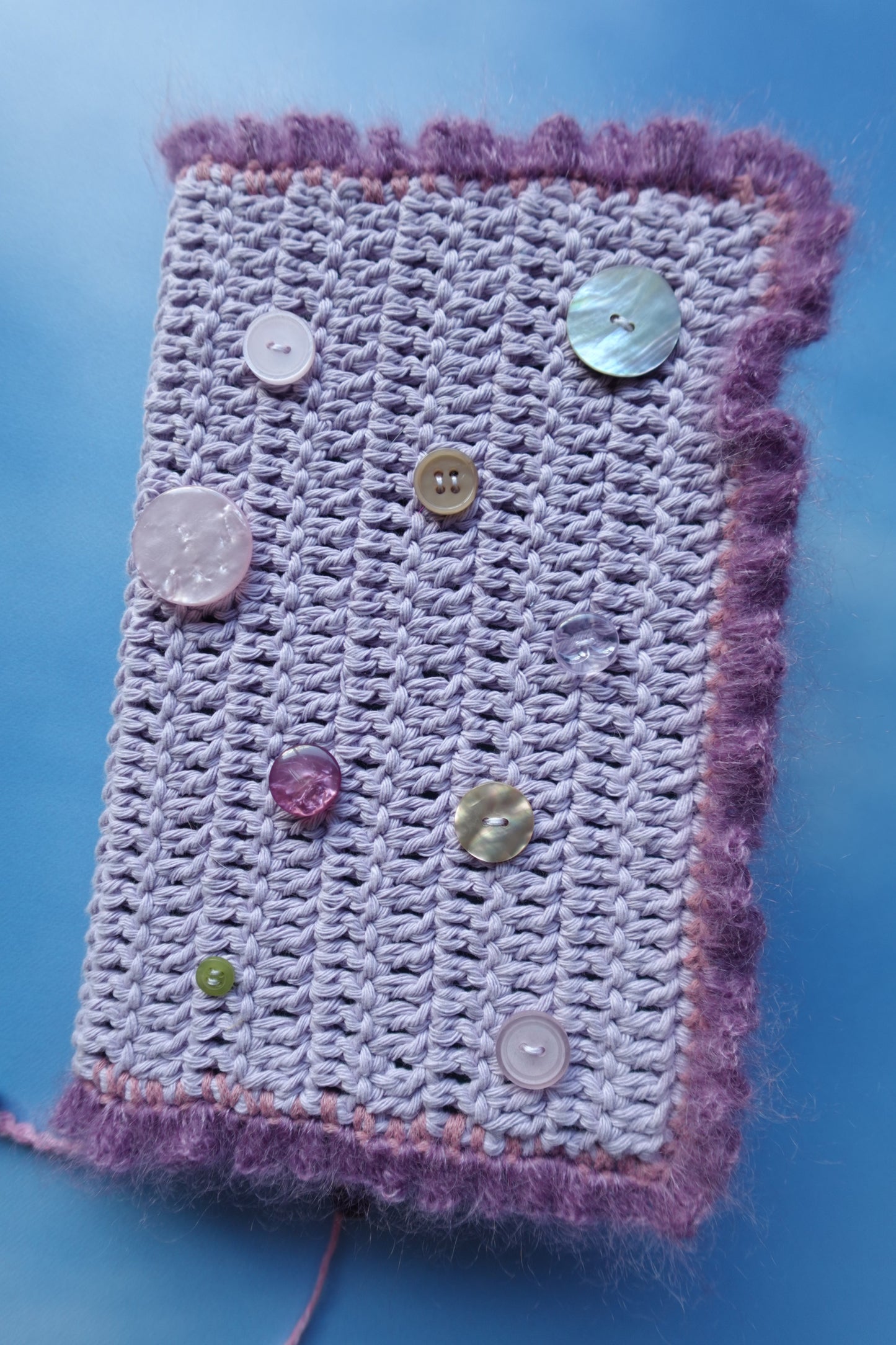 A5 Frill Crochet Book Cover with Buttons