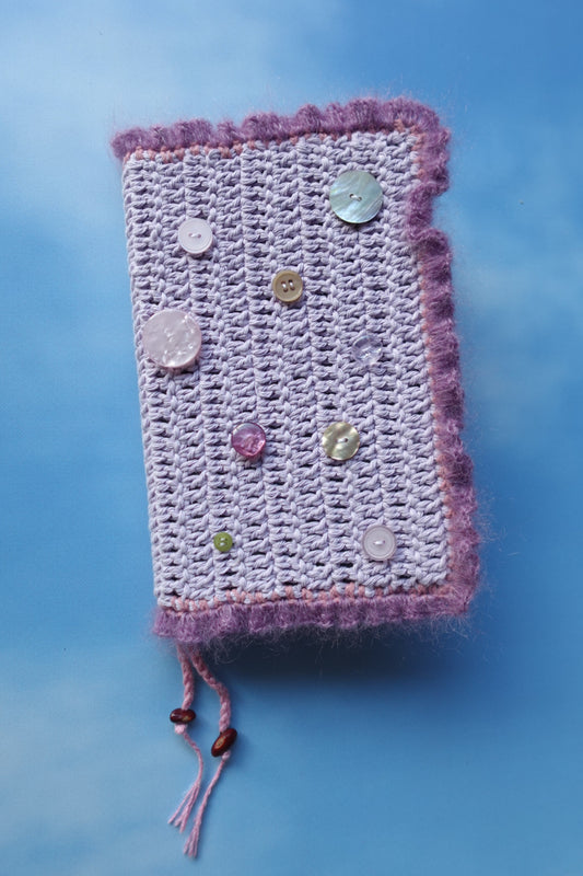 A5 Frill Crochet Book Cover with Buttons