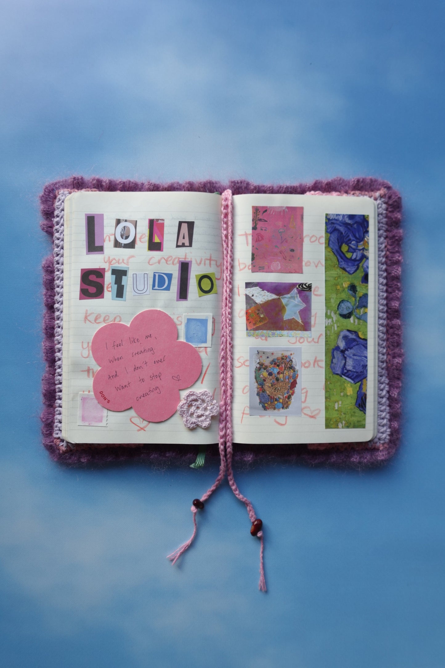 A5 Frill Crochet Book Cover with Buttons
