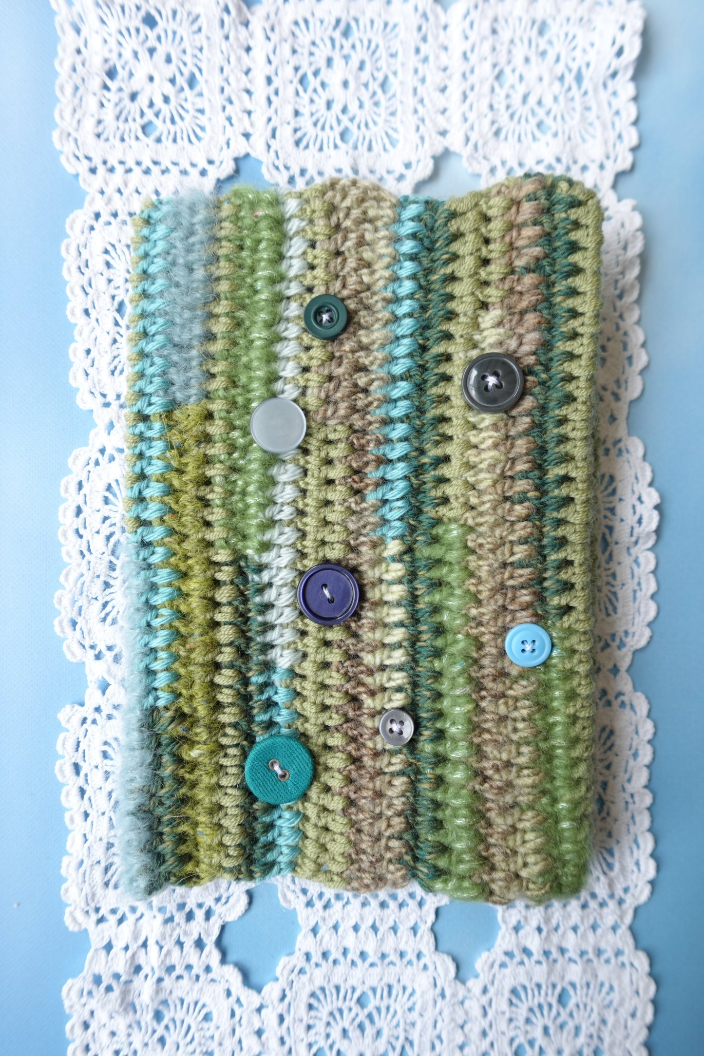 A5 Crochet Book Cover with Buttons
