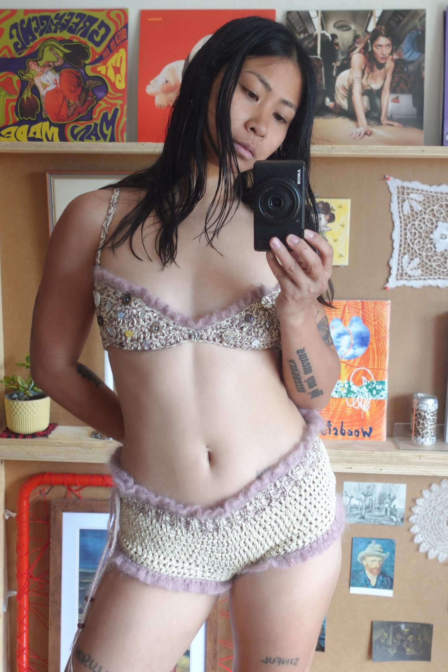 Crochet Frill Mini Shorts