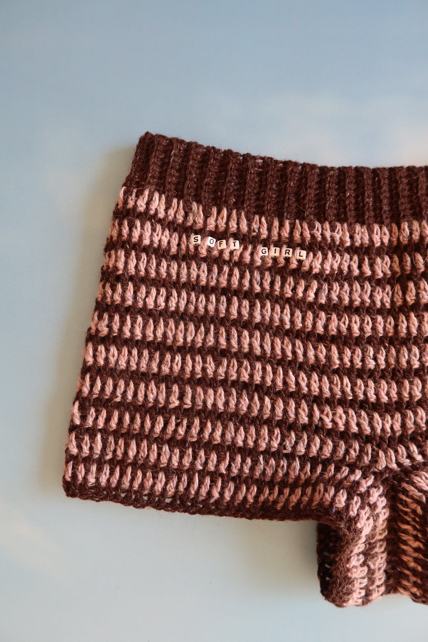 Micro Mini Alpaca Striped Shorts in Brown & Purple