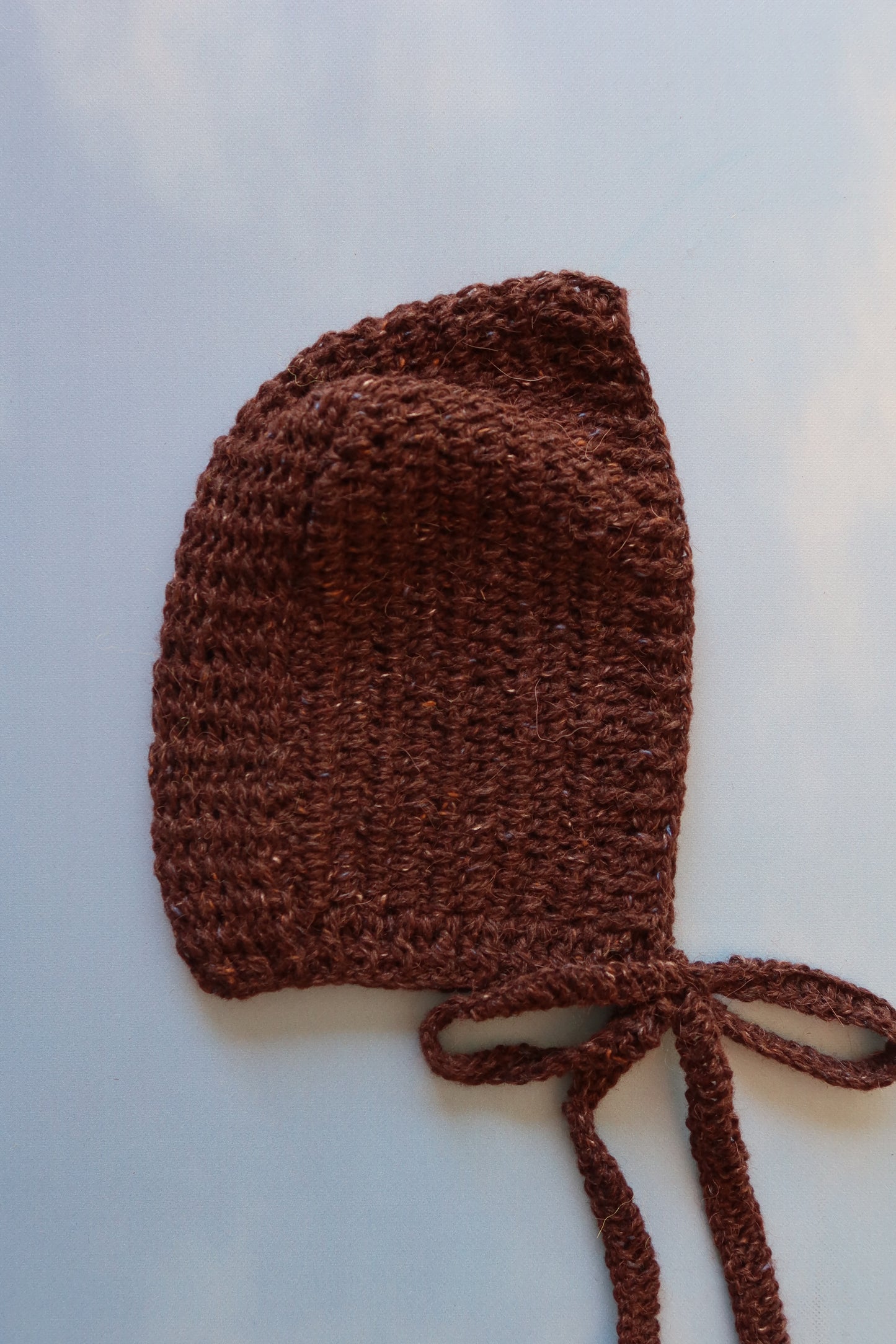 Brown Felted Tweed Bowtie Bonnet