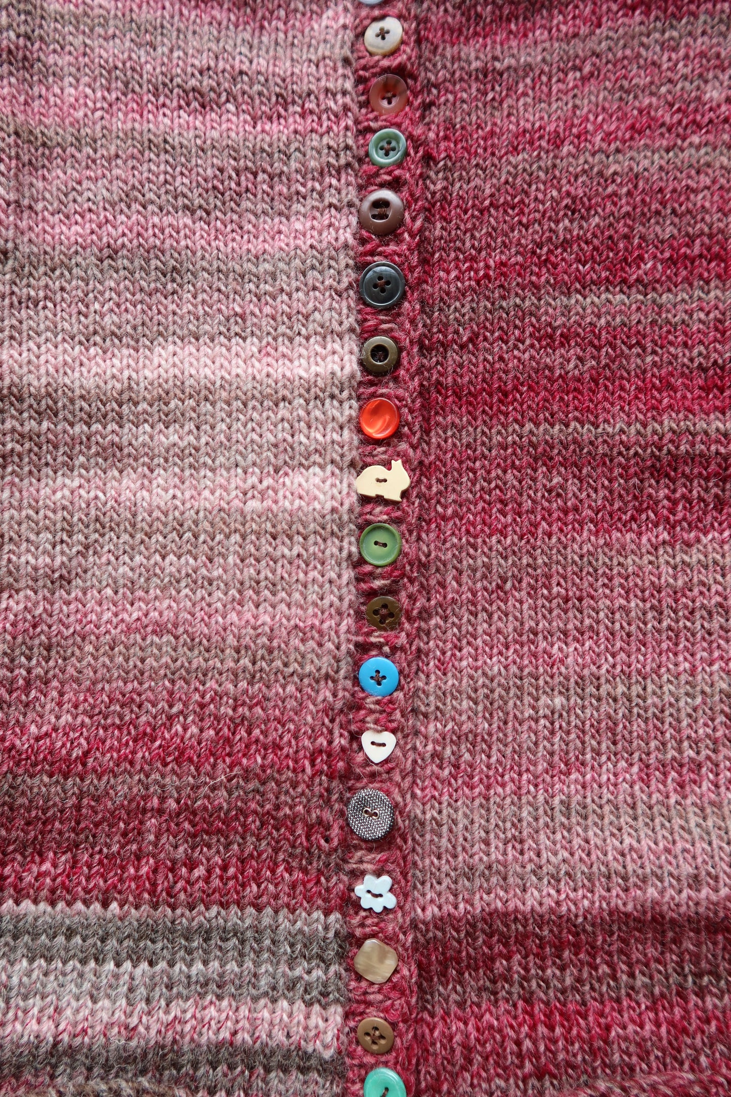 Purple & Pink Gradient Knit Vest with Buttons