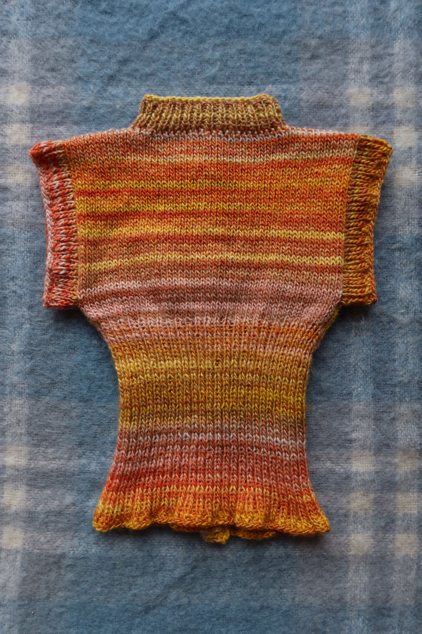 Pink & Yellow Gradient Knit Vest with Buttons