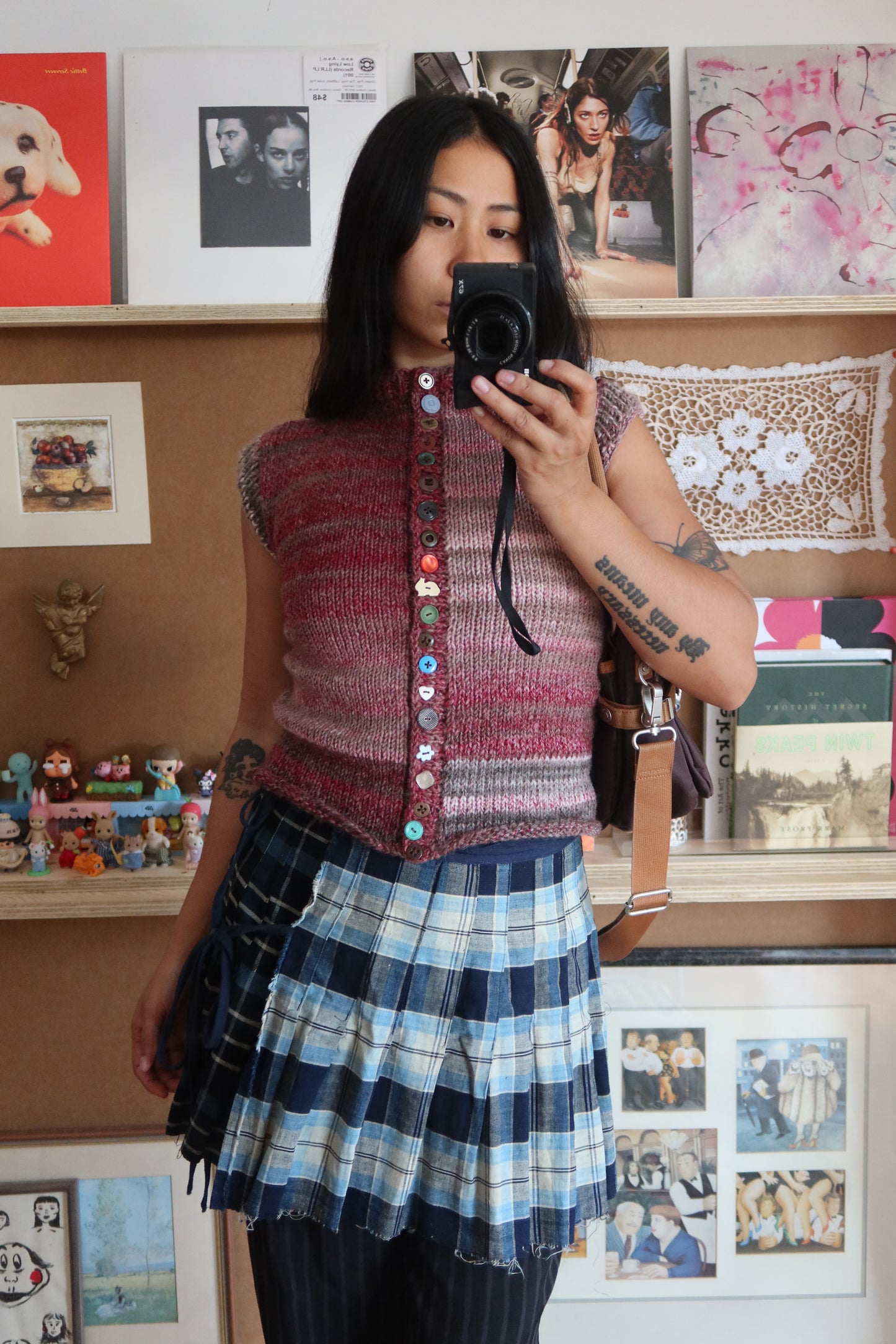 Purple & Pink Gradient Knit Vest with Buttons