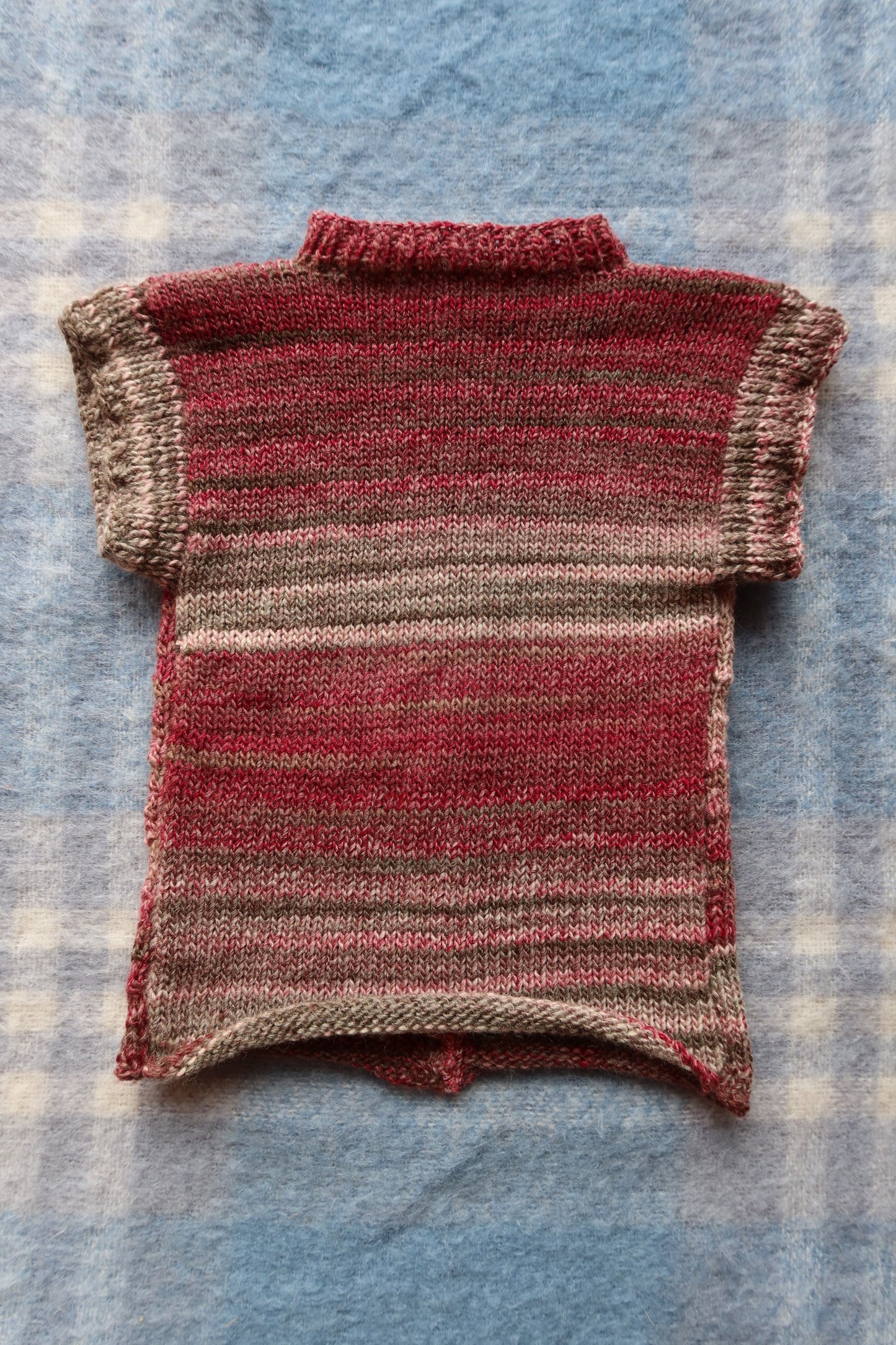 Purple & Pink Gradient Knit Vest with Buttons